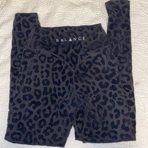 Balance athletica flocked black cheetah leggings